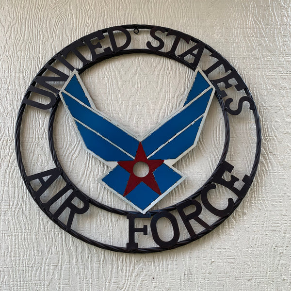 24" US AIR FORCE MILITARY CUSTOM VINTAGE METAL CRAFT WALL ART AIRFORCE WESTERN HOME DECOR HANDMADE