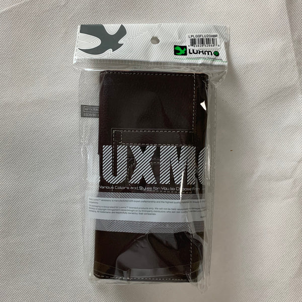 LU20 6.6" LUXMO COFFEE BROWN LEATHER EXTRA LARGE POUCH BELT LOOP HOLSTER CELL PHONE CASE UNIVERSAL OVERSIZE