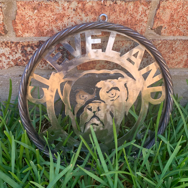 CLEVELAND BROWNS RAW METAL CUSTOM VINTAGE CRAFT ART HANDMADE RUSTIC BLACK
