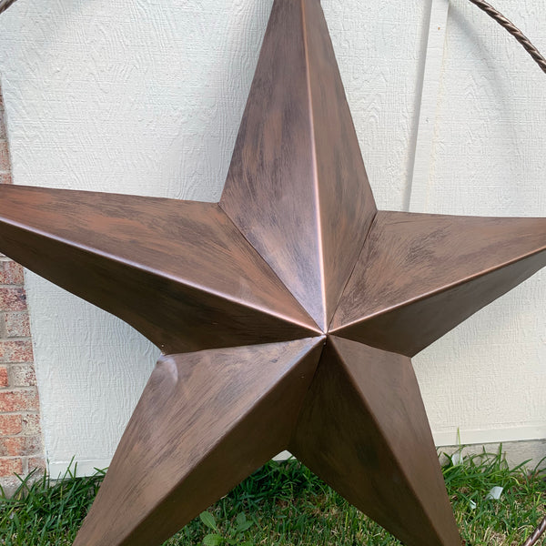 #EH10518 BRUSHED COPPER BRONZE BARN LONE STAR WESTERN HOME DECOR HANDMADE NEW