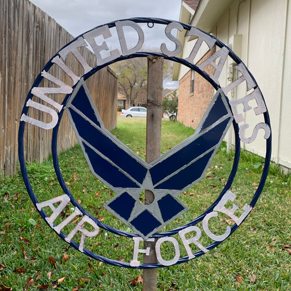 24" US AIRFORCE MILITARY METAL WALL ART WESTERN HOME DECOR NEW