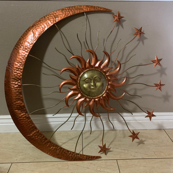 36" SUN MOON STARS METAL WALL WESTERN HOME DECOR NEW