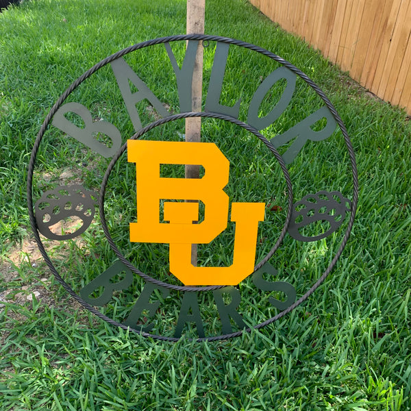 12", 18", 24", 32" BAYLOR BEARS CUSTOM METAL VINTAGE CRAFT WESTERN HOME DECOR HANDMADE