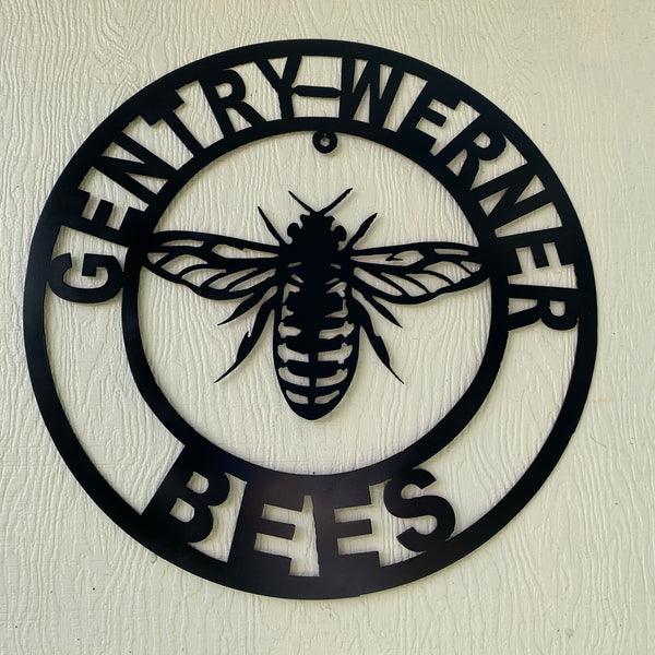 #EH10491 CUSTOM NAME BEE LASERCUT CUSTOM METAL VINTAGE CRAFT SIGN WESTERN HOME DECOR HANDMADE