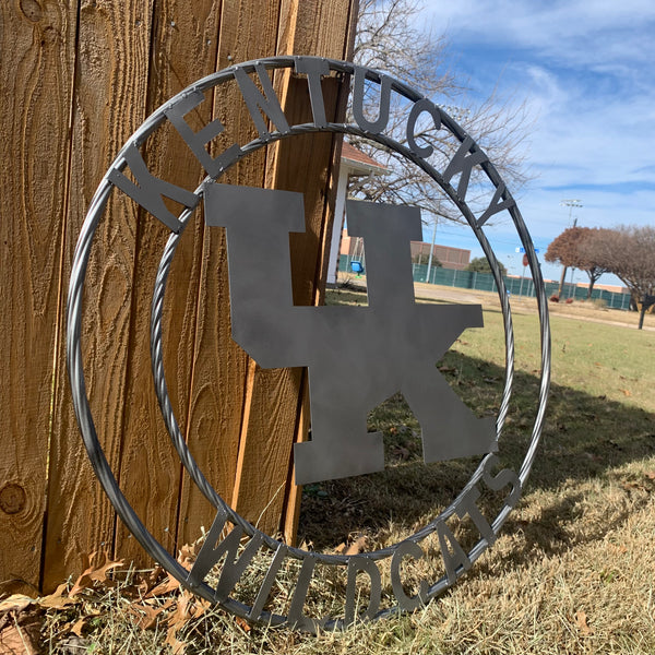 12", 18", 24", 32" KENTUCKY WILDCATS CUSTOM SILVER GREY METAL VINTAGE CRAFT SIGN HANDMADE