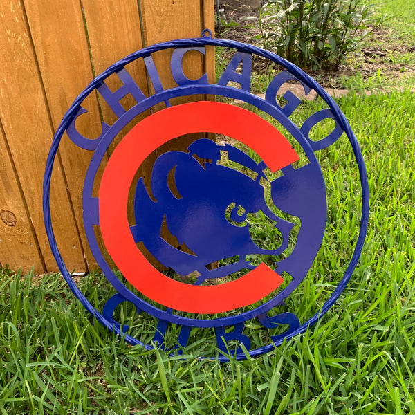 12", 18", 24", 32" CHICAGO CUBS CUSTOM METAL VINTAGE CRAFT TEAM SPORTS SIGN HANDMADE