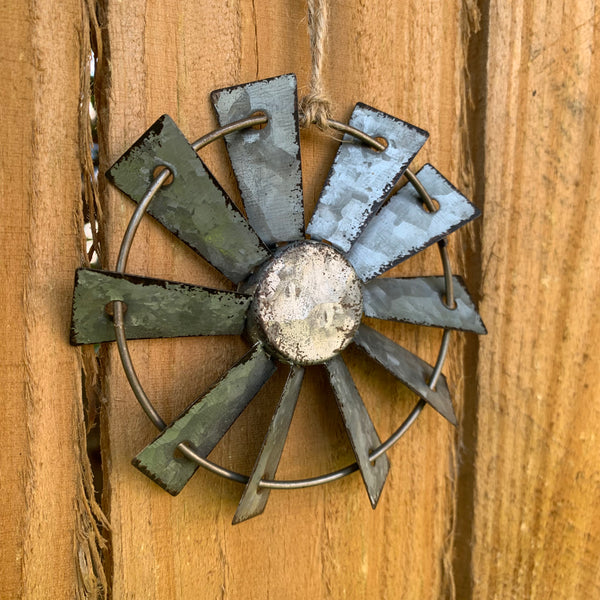 4" WINDMILL ORNAMENT FARMHOUSE METAL ART WESTERN HOME DECOR #EH12169 --FREE SHIPPING