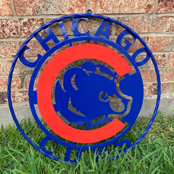 12", 18", 24", 32" CHICAGO CUBS CUSTOM METAL VINTAGE CRAFT TEAM SPORTS SIGN HANDMADE