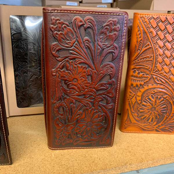 GENUINE LEATHER WESTERN CHECKBOOK MEN'S WALLET WESTERN FASHION--FREE SHIPPING