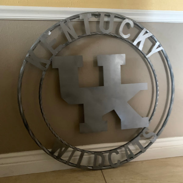 12", 18", 24", 32" KENTUCKY WILDCATS CUSTOM SILVER GREY METAL VINTAGE CRAFT SIGN HANDMADE