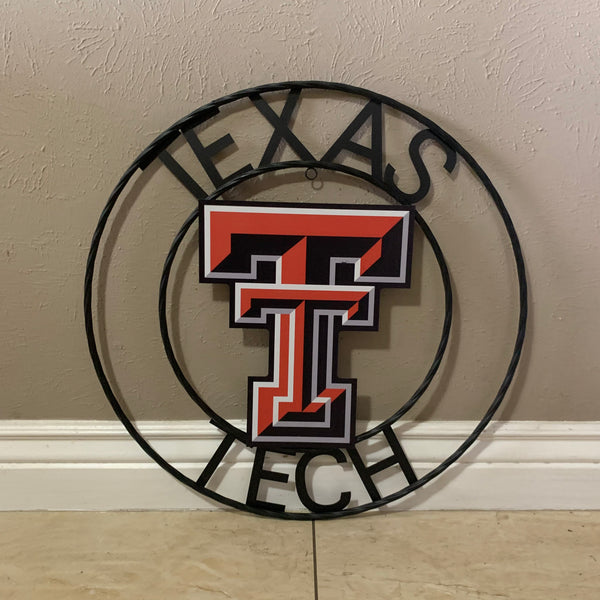 18",24" TEXAS TECH CUSTOM METAL VINTAGE CRAFT SIGN WESTERN HOME DECOR