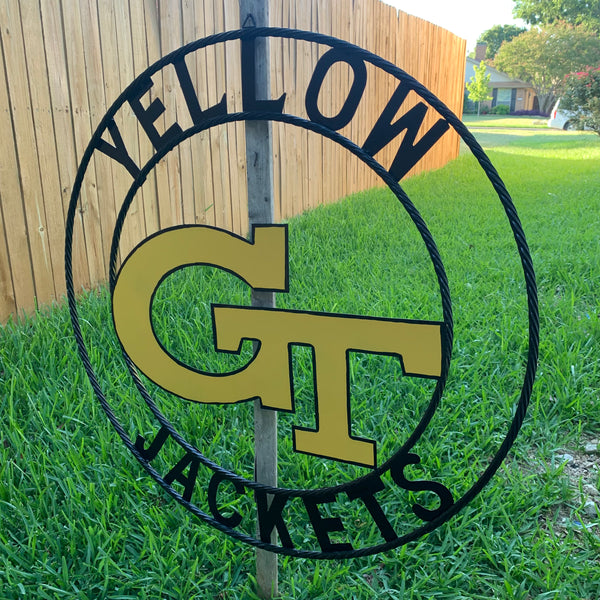 12", 18", 24", 32" GEORGIA TECH YELLOW JACKETS METAL SIGN VINTAGE CUSTOM TEAM ART