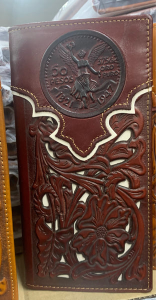 #LG GENUINE LEATHER WESTERN CHECKBOOK MEN'S WALLET WESTERN FASHION--FREE SHIPPING