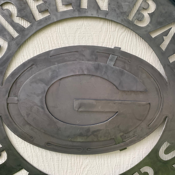 12",18",24",32",36" RAW METAL GREEN BAY PACKERS DISC CUSTOM METAL VINTAGE CRAFT TEAM SPORTS SIGN HANDMADE