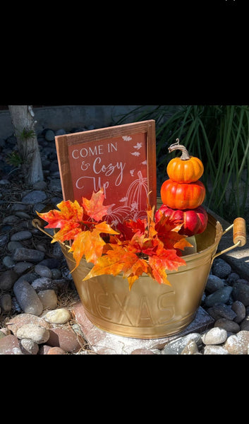 18" TEXAS GOLDEN COPPER METAL OVAL TUB WESTERN HOME DECOR METAL ART NEW #EH10391