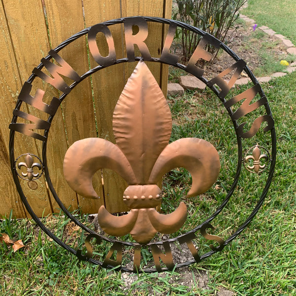 18", 24", 32" NEW ORLEANS SAINTS METAL SIGN WALL ART WESTERN HOME DECOR RUSTIC GOLD & BLACK ART NEW
