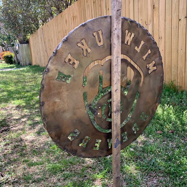 24" MILWAUKEE BREWERS RAW METAL WIDE BAND DISC STYLE CUSTOM METAL VINTAGE CRAFT TEAM SIGN HANDMADE