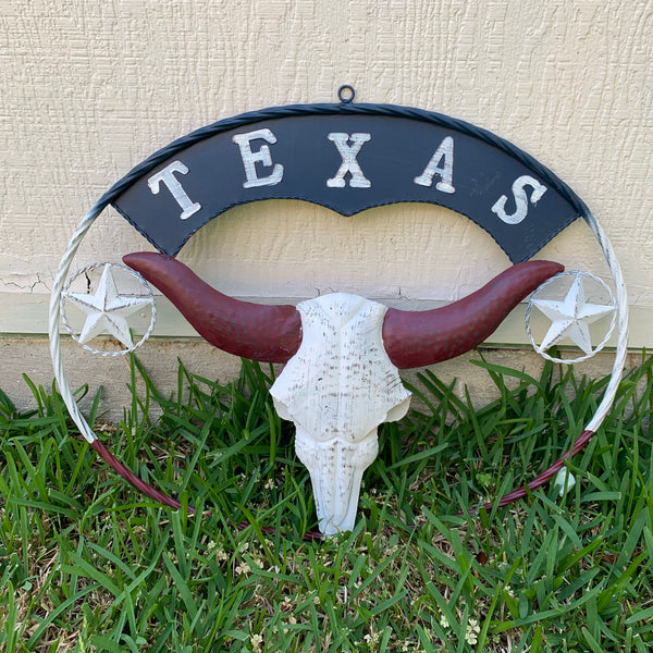 24" X 18" TEXAS LONGHORNS METAL ART WALL DECOR WESTERN HOME DECOR NEW