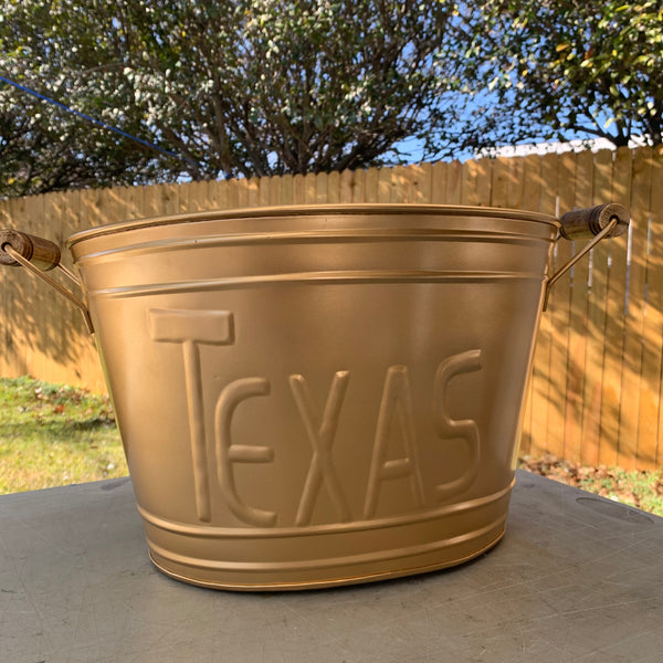 18" TEXAS GOLDEN COPPER METAL OVAL TUB WESTERN HOME DECOR METAL ART NEW #EH10391