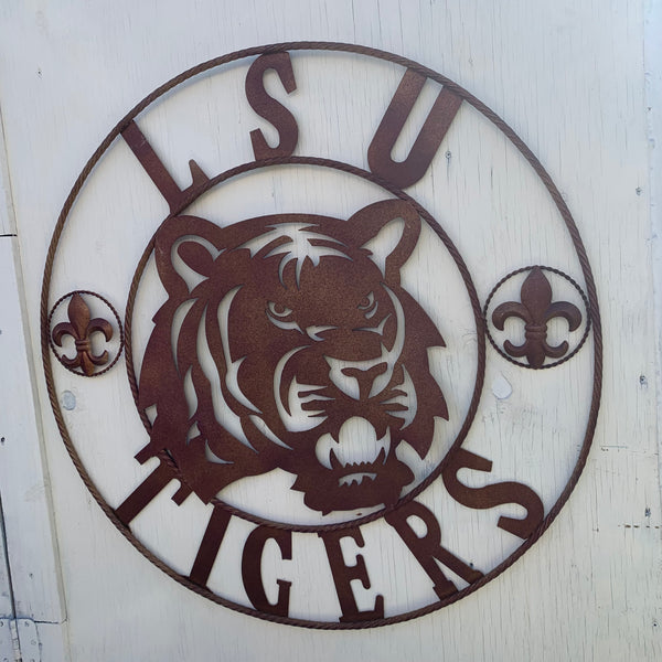 12:,18",24",32",36" LSU TIGERS METAL CUSTOM VINTAGE CRAFT ART SIGN