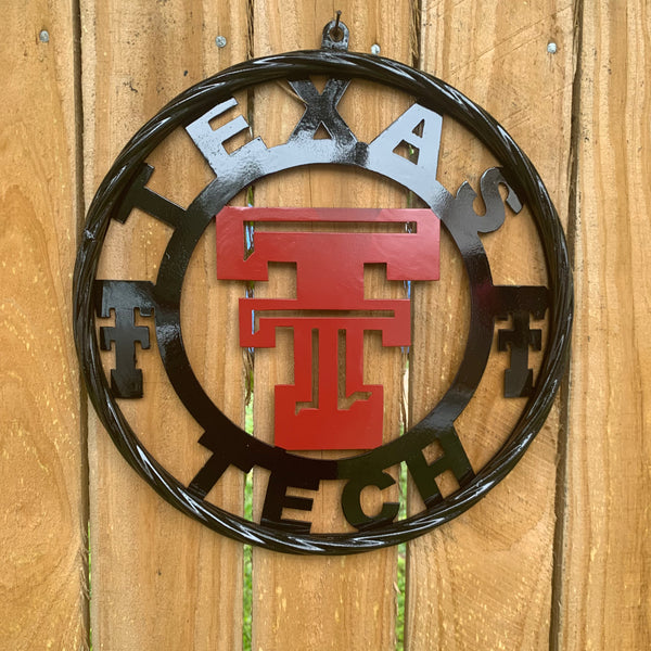 TEXAS TECH CUSTOM METAL VINTAGE CRAFT SIGN WESTERN HOME DECOR HANDMADE 12",18",24",32",36"