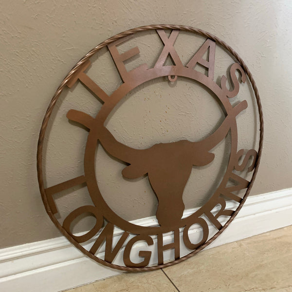 40",44",50" TEXAS LONGHORNS CUSTOM METAL VINTAGE CRAFT SIGN TEAM ART WESTERN HOJME DECOR RUSTIC BRONZE