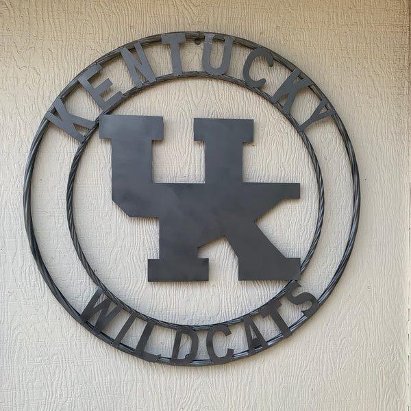 12", 18", 24", 32" KENTUCKY WILDCATS CUSTOM SILVER GREY METAL VINTAGE CRAFT SIGN HANDMADE