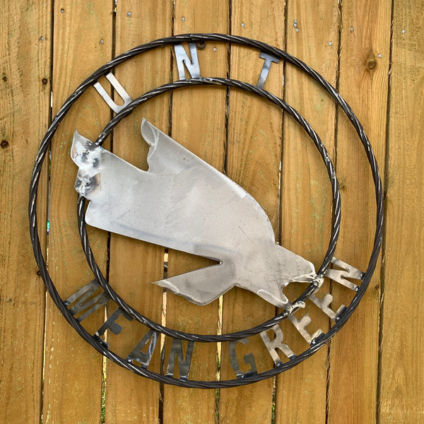 12", 18", 24", 32" UNT MEAN GREEN RAW METAL CUSTOM VINTAGE CRAFT WALL ART TEAM SIGN HANDMADE