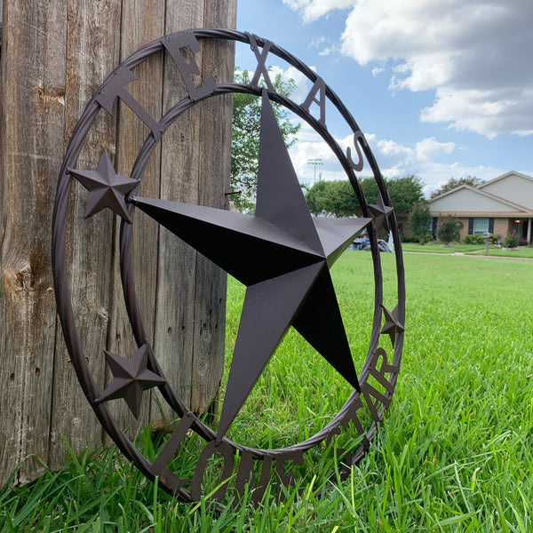 TEXAS LONESTAR METAL ART WESTERN HOME WALL DECOR RUSTIC VINTAGE BROWN NEW, SIZE:24",32",36",40",42",44",46",50"