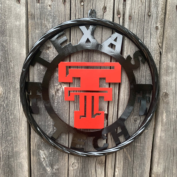 TEXAS TECH CUSTOM METAL VINTAGE CRAFT SIGN WESTERN HOME DECOR HANDMADE 12",18",24",32",36"