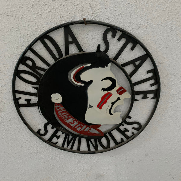 12", 18", 24", 32" FSU FLORIDA STATE SEMINOLES INDIAN LOGO METAL CUSTOM VINTAGE CRAFT TEAM SIGN