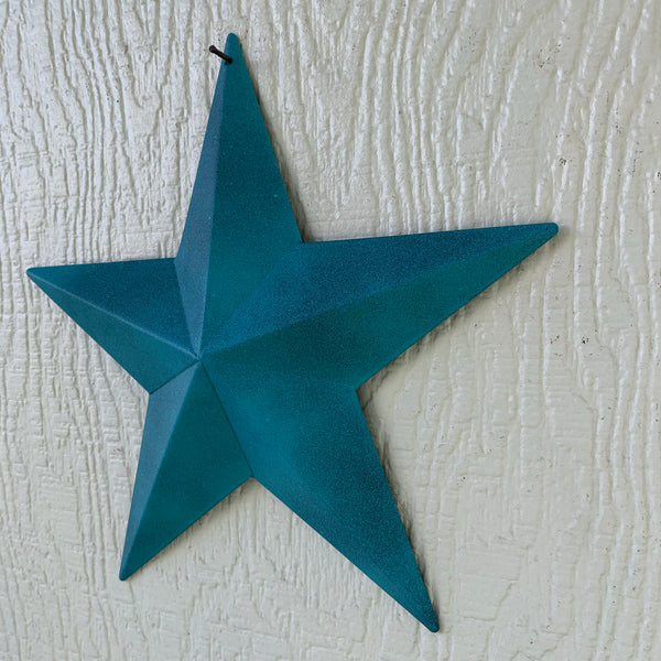 #EH10474 RUSTIC TURQUOISE DISTRESSED TWO TONE BARN METAL STAR WESTERN HOME DECOR ART NEW