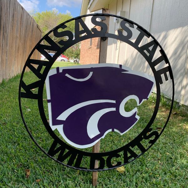 12", 18", 24", 32" KANSAS STATE WILDCATS  YMETAL CUSTOM VINTAGE CRAFT WALL ART TEAM SIGN HANDMADE