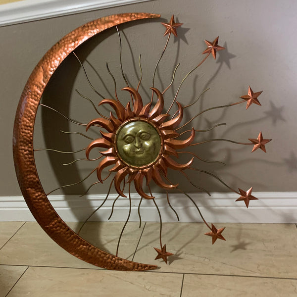 36" SUN MOON STARS METAL WALL WESTERN HOME DECOR NEW