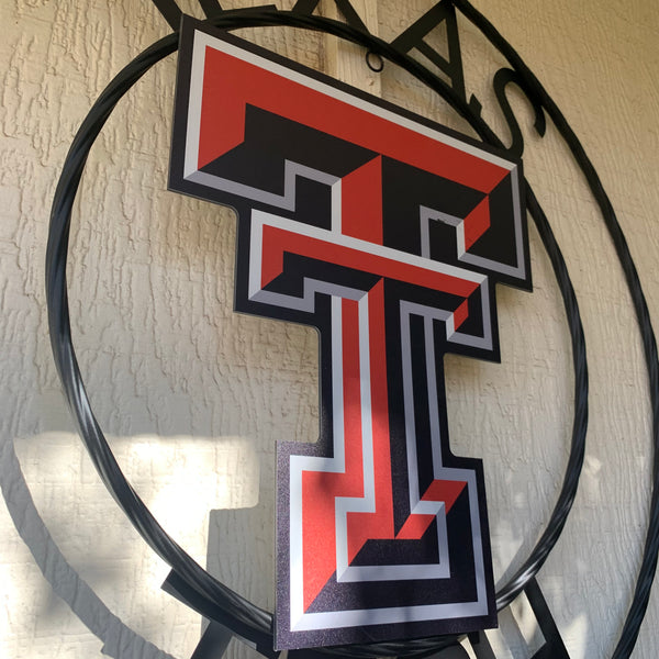 18",24" TEXAS TECH CUSTOM METAL VINTAGE CRAFT SIGN WESTERN HOME DECOR