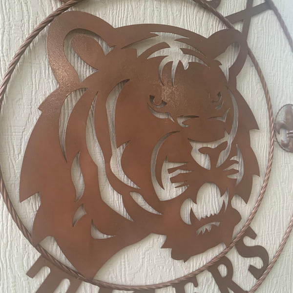 12",18", 24", 32", 36" GEAUX TIGERS HAMMERED COPPER CUSTOM METAL VINTAGE CRAFT SIGN TEAM HANDMADE