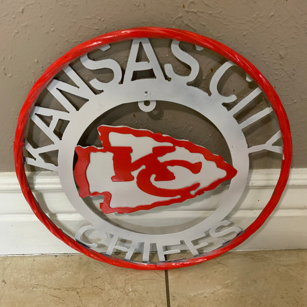 12",18",24",32",36" KANSAS CITY CHIEFS CUSTOM METAL VINTAGE CRAFT SIGN TEAM WESTERN HOME DECOR HANDMADE