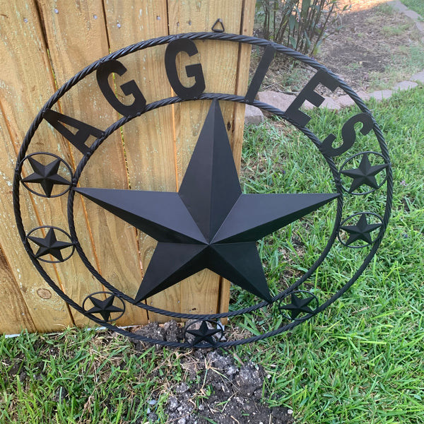 AGGIES TEXAS A&M BARN LONE STAR METAL CUSTOM VINTAGE CRAFT TEAM STAR WESTERN HOME DECOR HANDMADE 24",32",36",40",42",44",46",50"