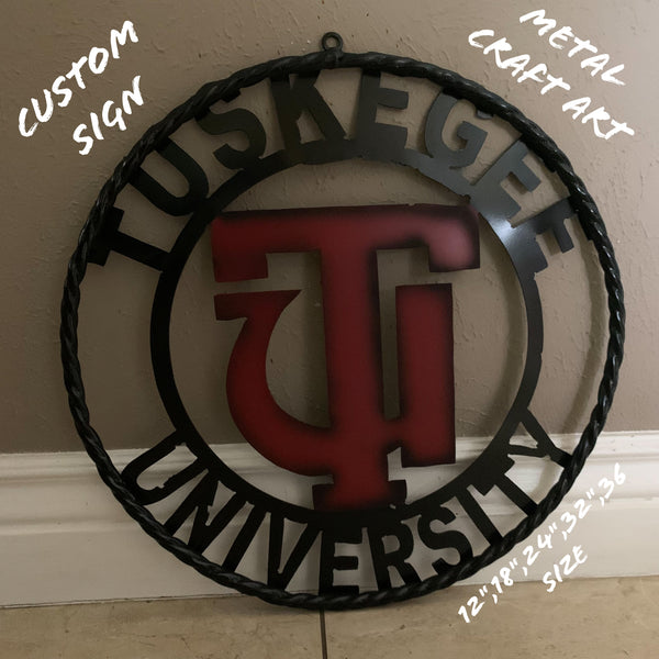 TUSKEGEE UNIV. METAL CUSTOM VINTAGE CRAFT TEAM SPORTS SIGN HANDMADE