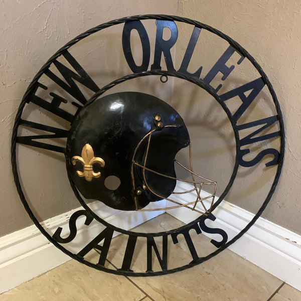 18", 24", 32" NEW ORLEANS SAINTS METAL WALL ART WESTERN HOME DECOR VINTAGE RUSTIC BROWN ART NEW