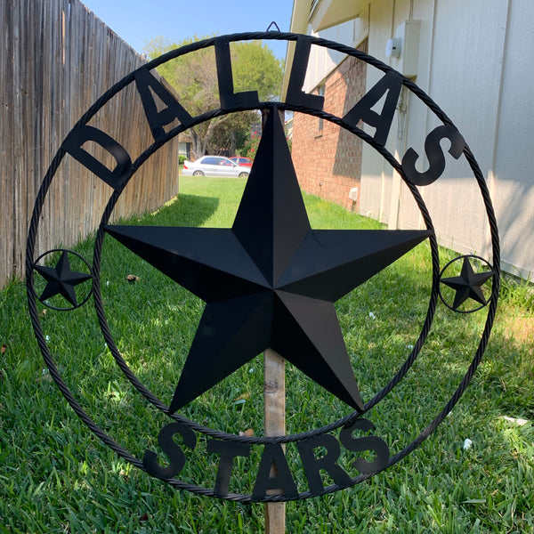 DALLAS STARS RUSTIC BLACK LONE STAR METAL HOCKEY TEAM WESTERN HOME DECOR CRAFT