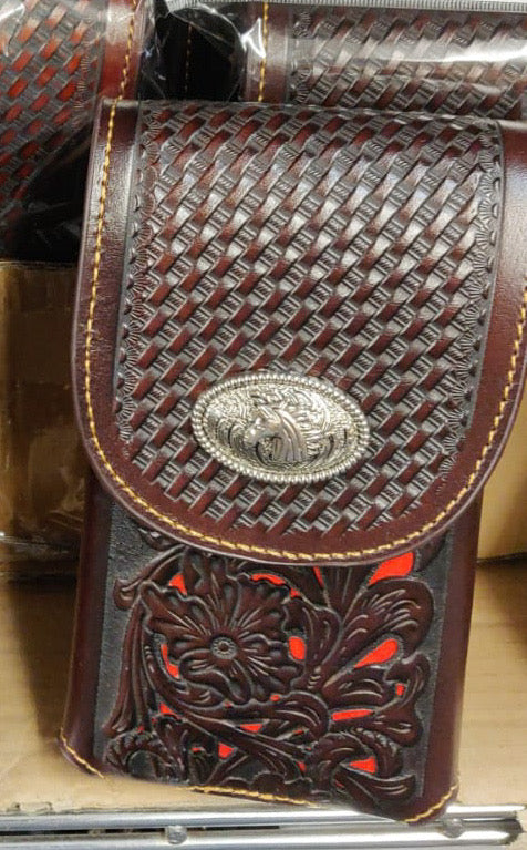 Red Leather Waist Holster & Hip Bag