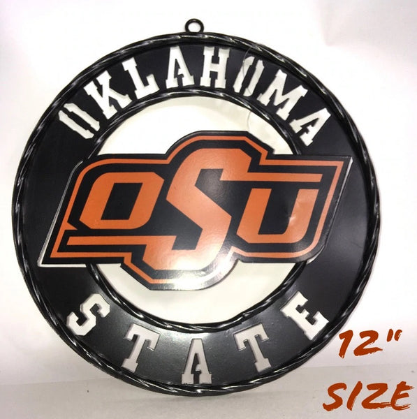 12" OSU OKLAHOMA STATE COWBOYS METAL CUSTOM VINTAGE TEAM WALL ART