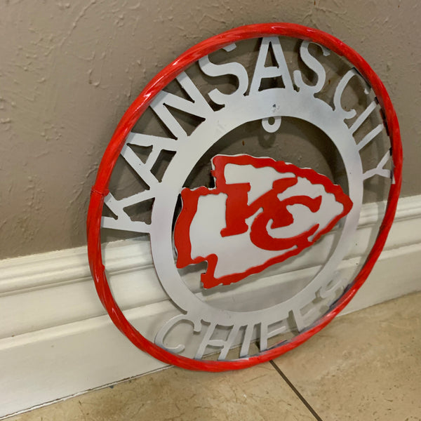12",18",24",32",36" KANSAS CITY CHIEFS CUSTOM METAL VINTAGE CRAFT SIGN TEAM WESTERN HOME DECOR HANDMADE