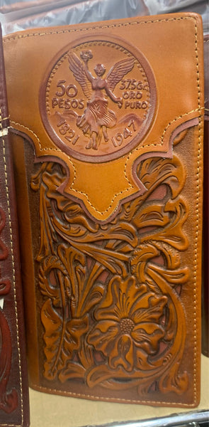 #LG GENUINE LEATHER WESTERN CHECKBOOK MEN'S WALLET WESTERN FASHION--FREE SHIPPING