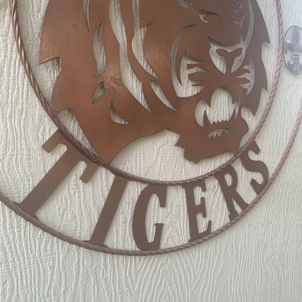 12",18", 24", 32", 36" GEAUX TIGERS HAMMERED COPPER CUSTOM METAL VINTAGE CRAFT SIGN TEAM HANDMADE