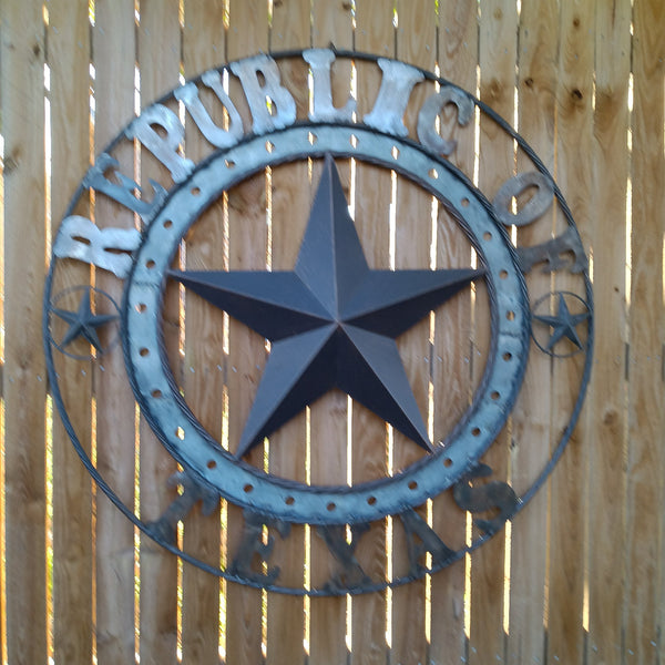 REPUBLIC OF TEXAS 3d STAR CUSTOM METAL VINTAGE CRAFT WESTERN HOME DECOR RUSTIC BRONZE