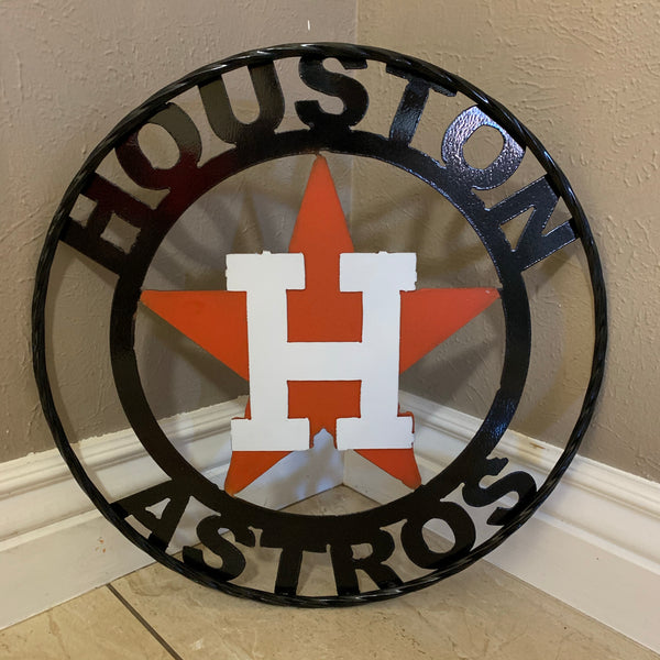 12",18",24",32",36" HOUSTON ASTROS CUSTOM METAL VINTAGE CRAFT SIGN TEAM HANDMADE