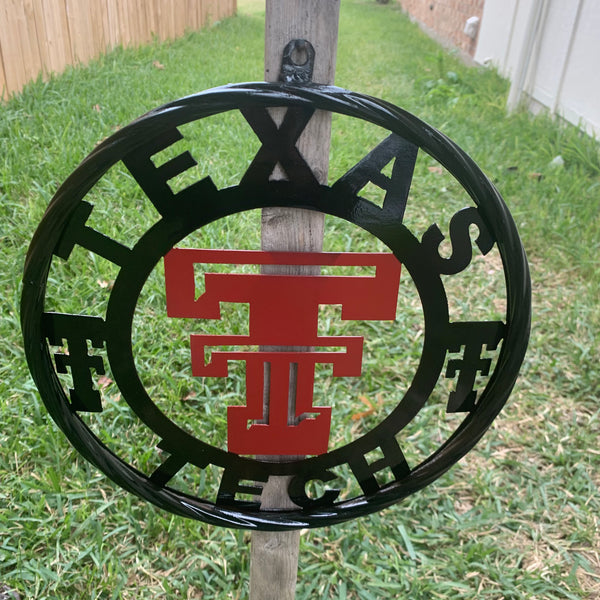 TEXAS TECH CUSTOM METAL VINTAGE CRAFT SIGN WESTERN HOME DECOR HANDMADE 12",18",24",32",36"