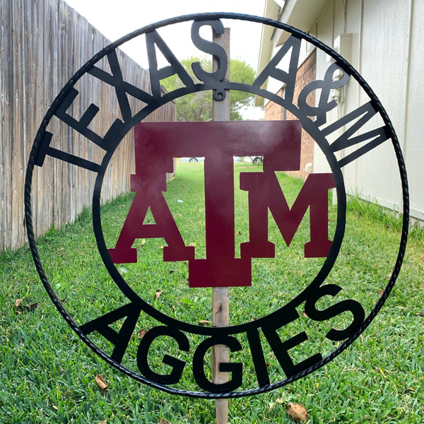 TEXAS A&M NO THUMBS GIGEM AGGIES METAL CUSTOM VINTAGE CRAFT WALL ART TEAM SIGN HANDMADE